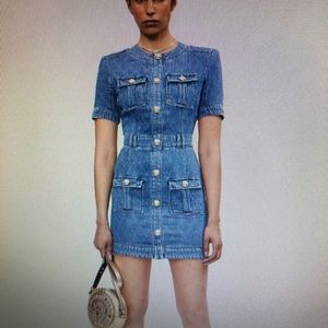 BALMAIN denim mini dress. NEW with tags!  Size 42